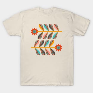 SUNFLOWERS Retro Mid-Century Modern Mod Floral - UnBlink Studio by Jackie Tahara T-Shirt